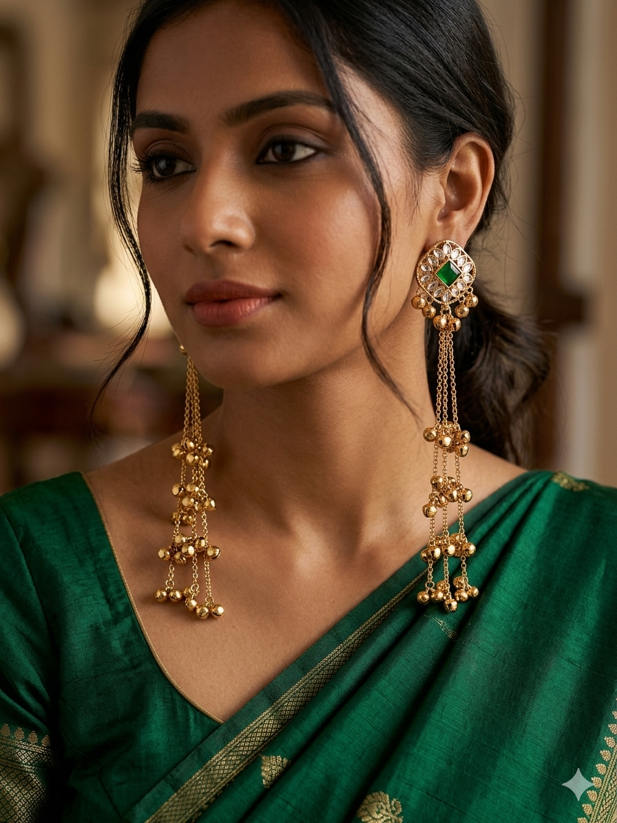 Midnight Crescent Heritage Stud Earrings