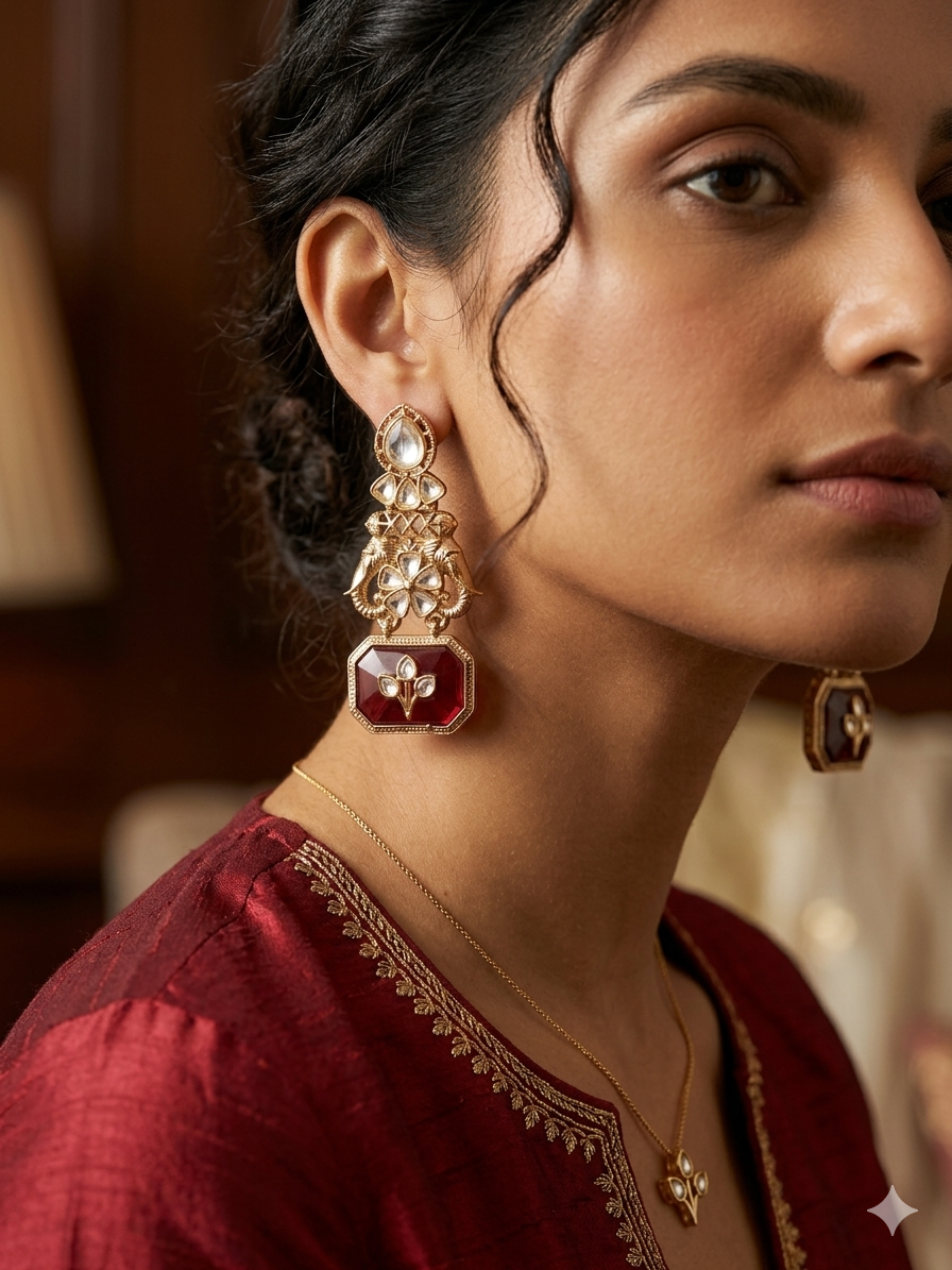 Blush Quartz Elephant Heritage Drop Earrings