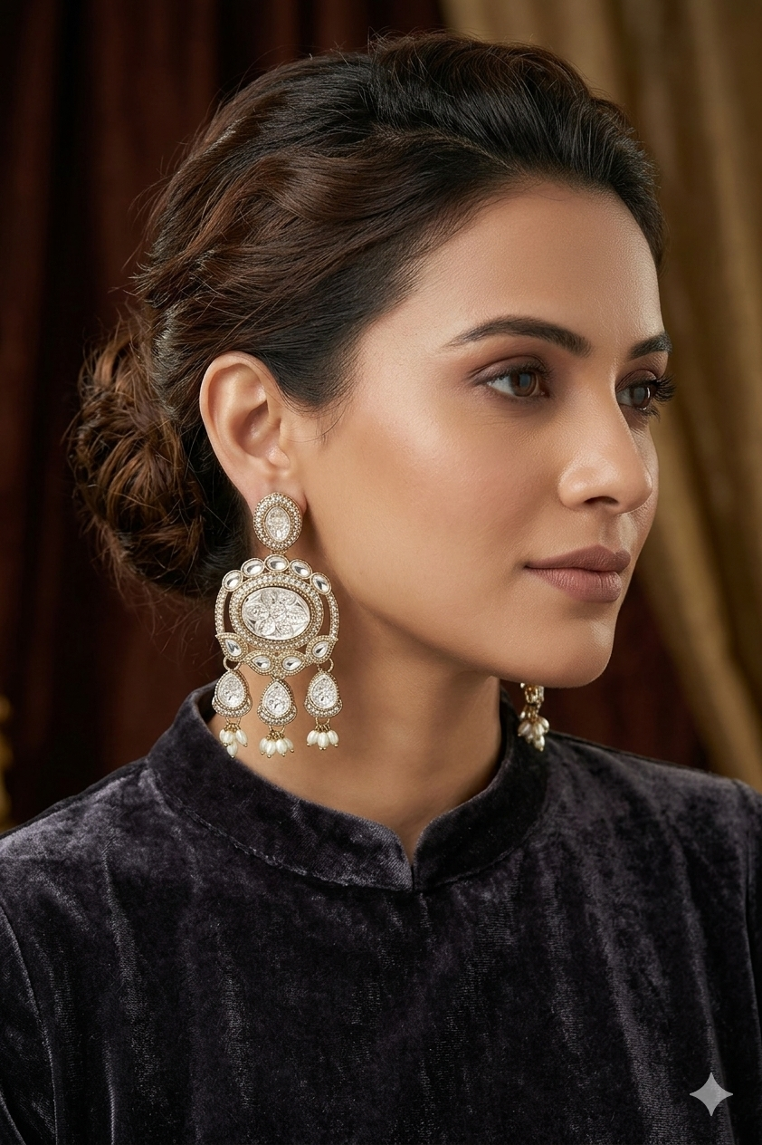 Ivory Aura Chandeliers Earrings