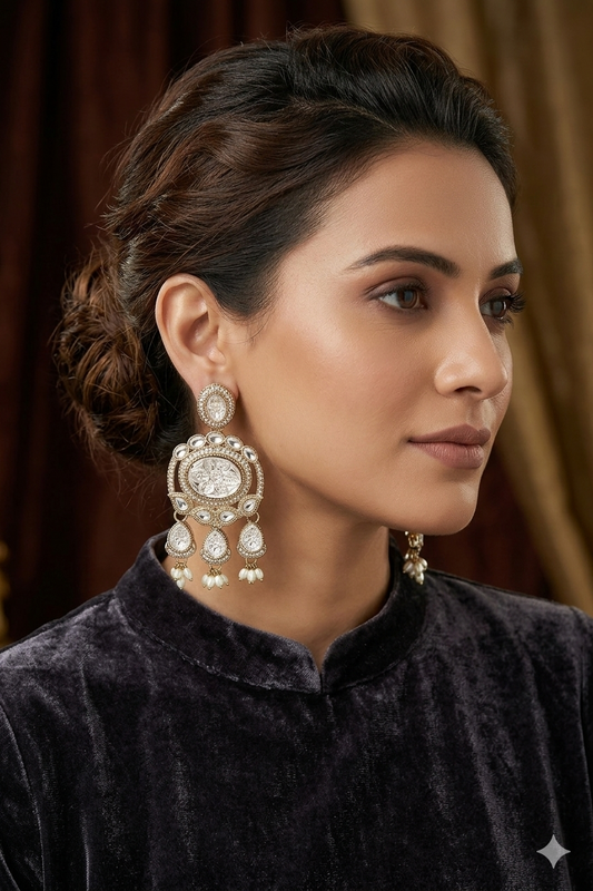 Ivory Aura Chandeliers Earrings