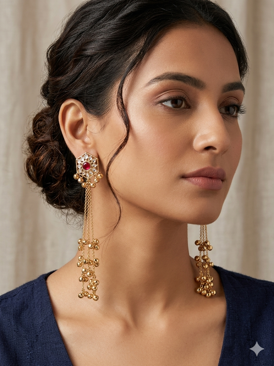 Midnight Crescent Heritage Stud Earrings