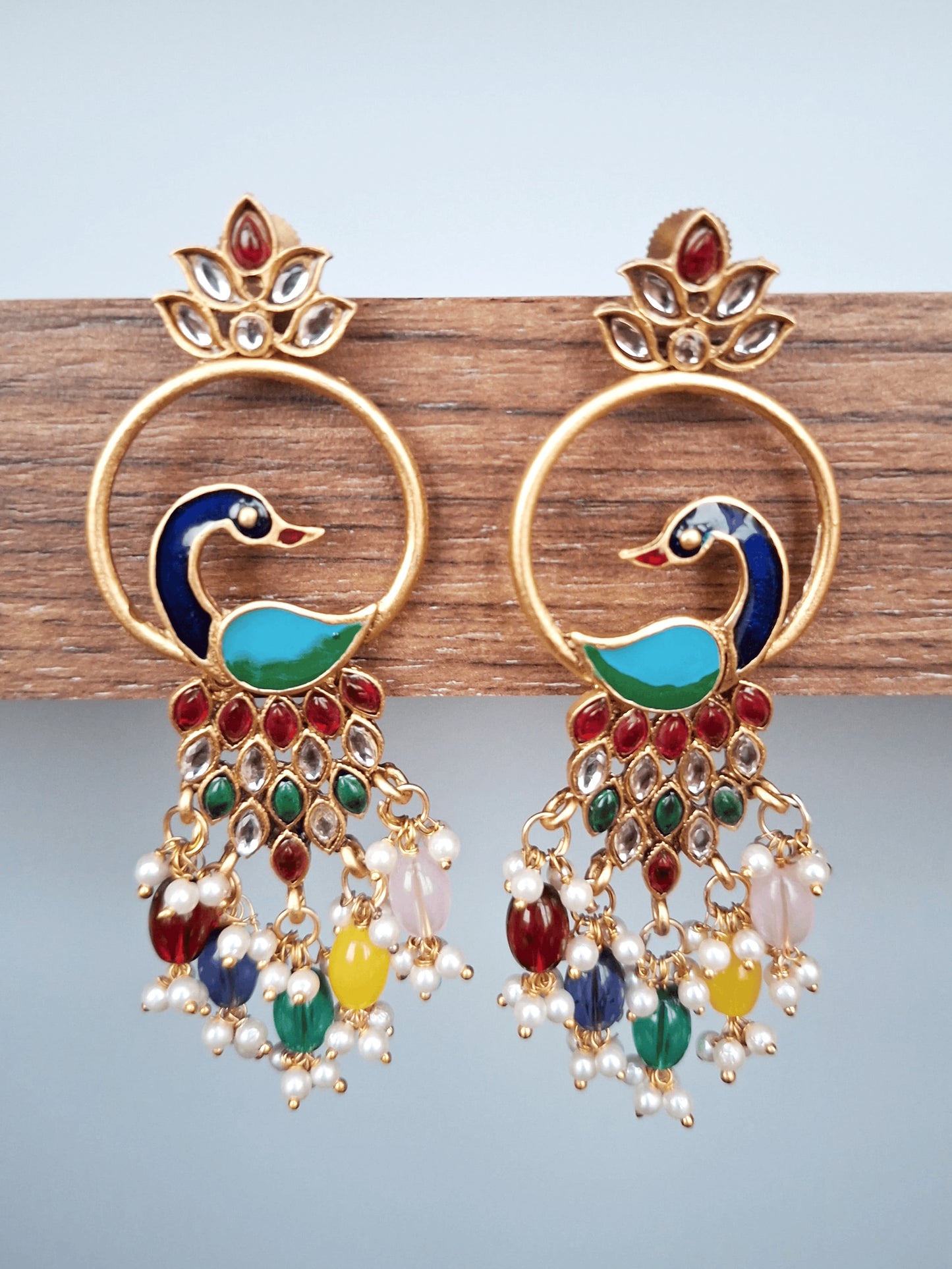 Mayura Rangrez Kundan Hoop Earrings