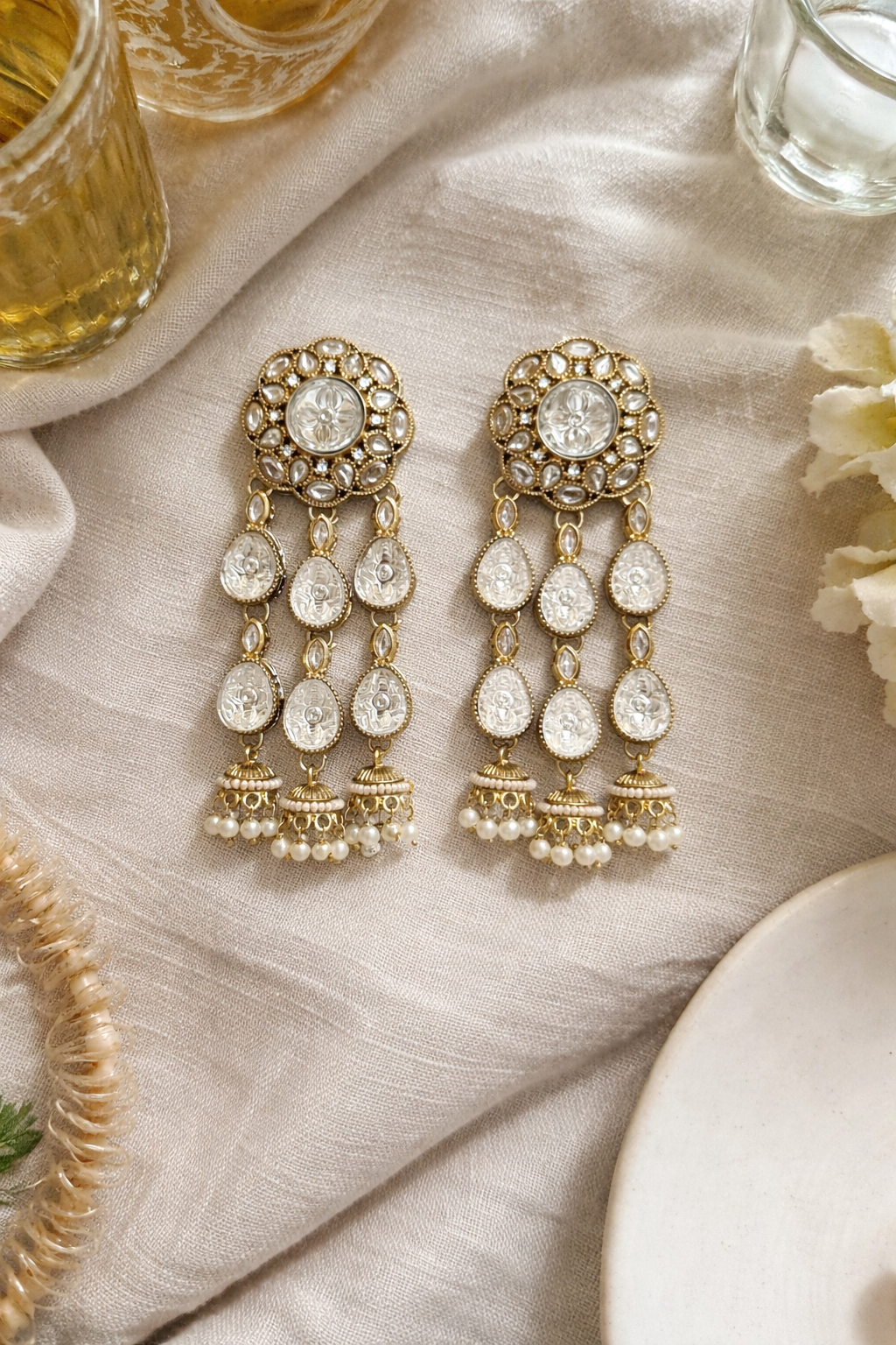 Antique Bloom Chandeliers Earrings