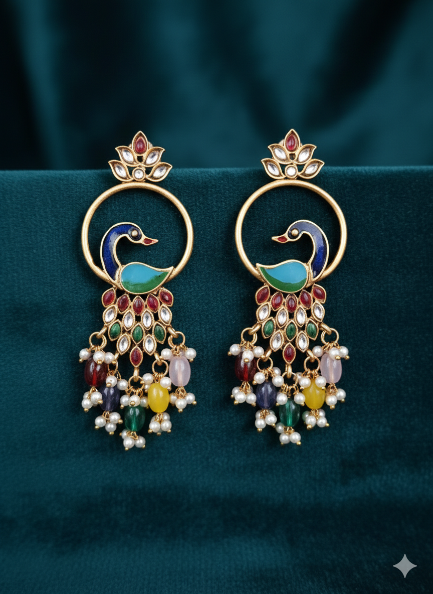 Mint Elegance Geometric Drop Earrings