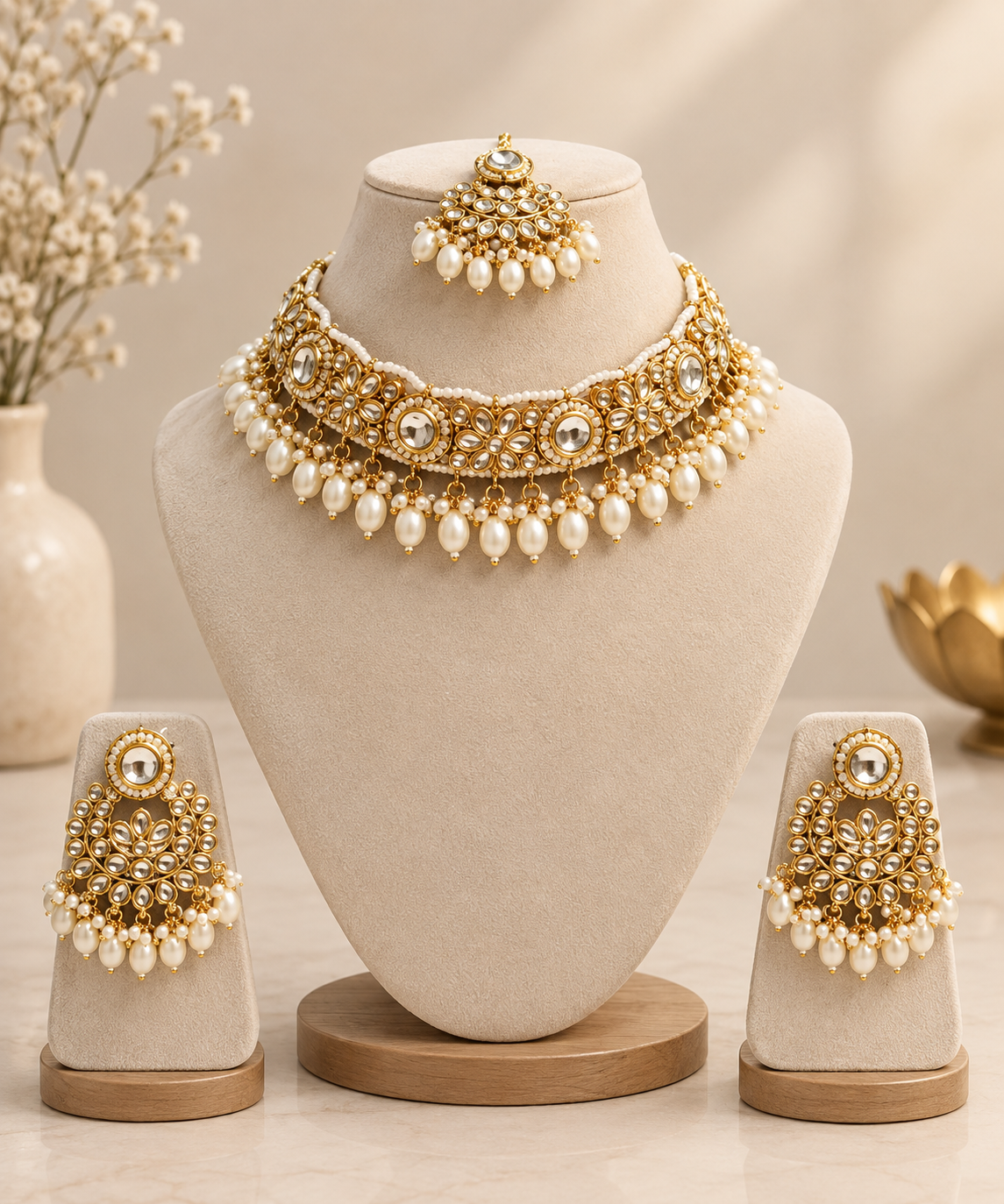 Royal Kundan Choker, Maang Tikka & Earring Set