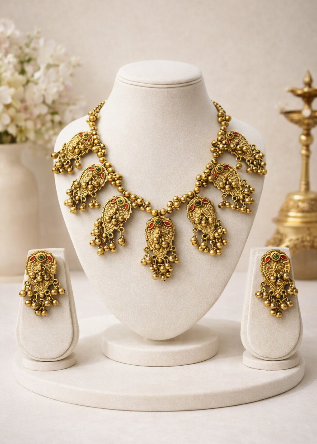 Stunning statement necklace and earring set