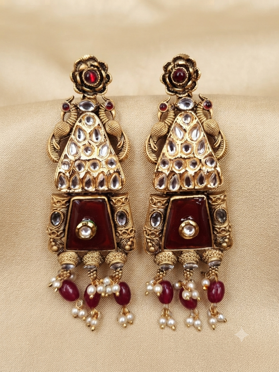 Ruby Rose Heritage Peacock Earrings