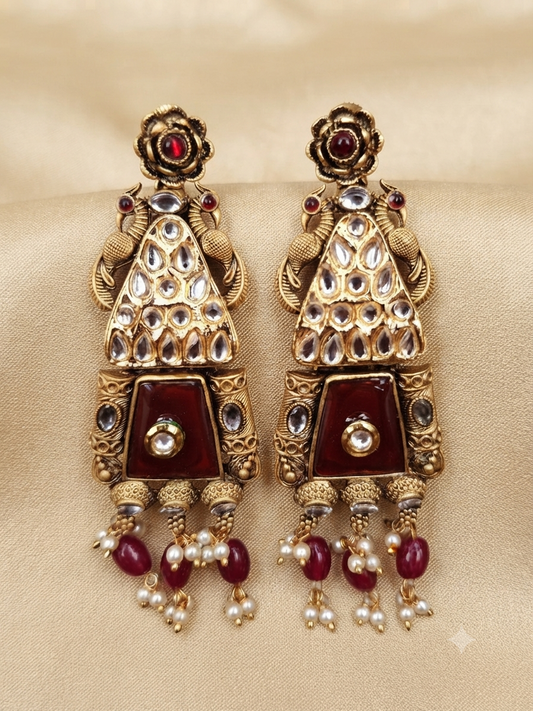 Ruby Rose Heritage Peacock Earrings