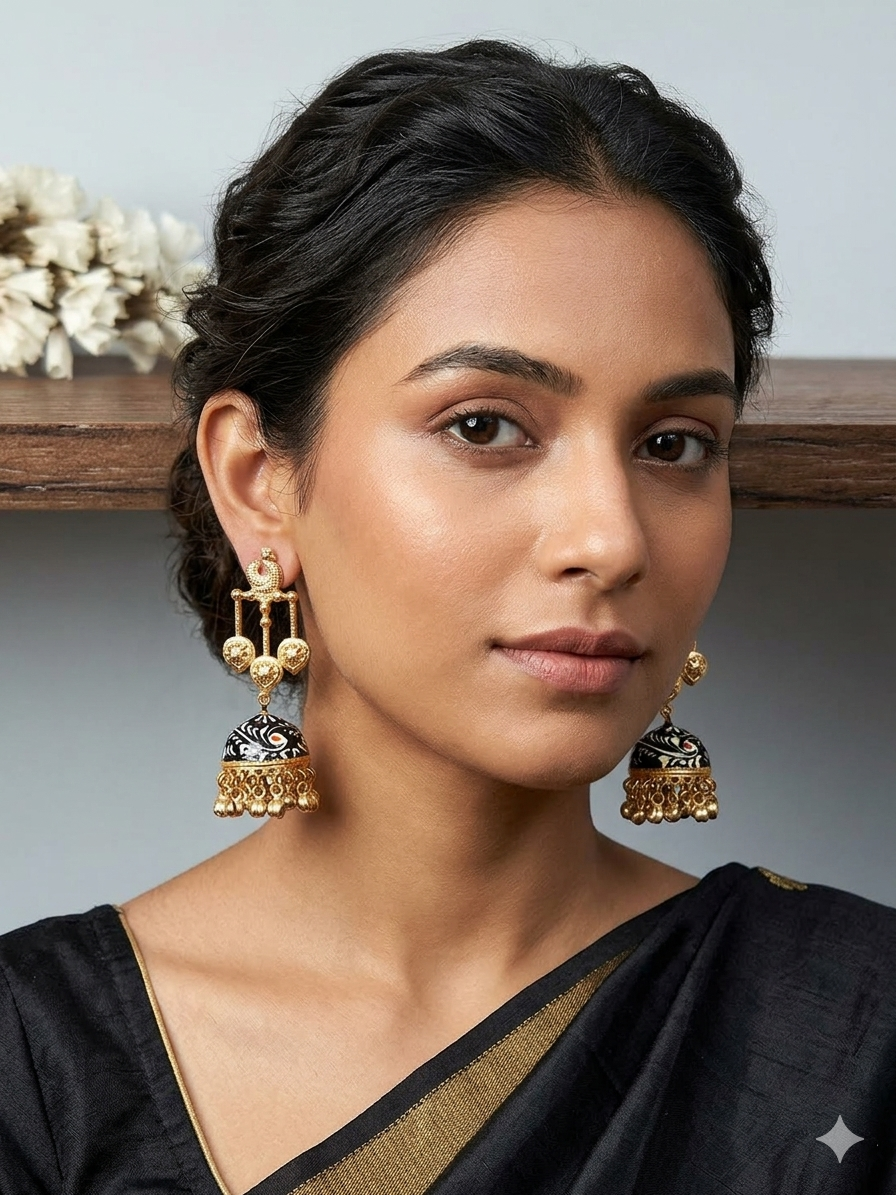 Golden Nest Raw Amethyst Earrings