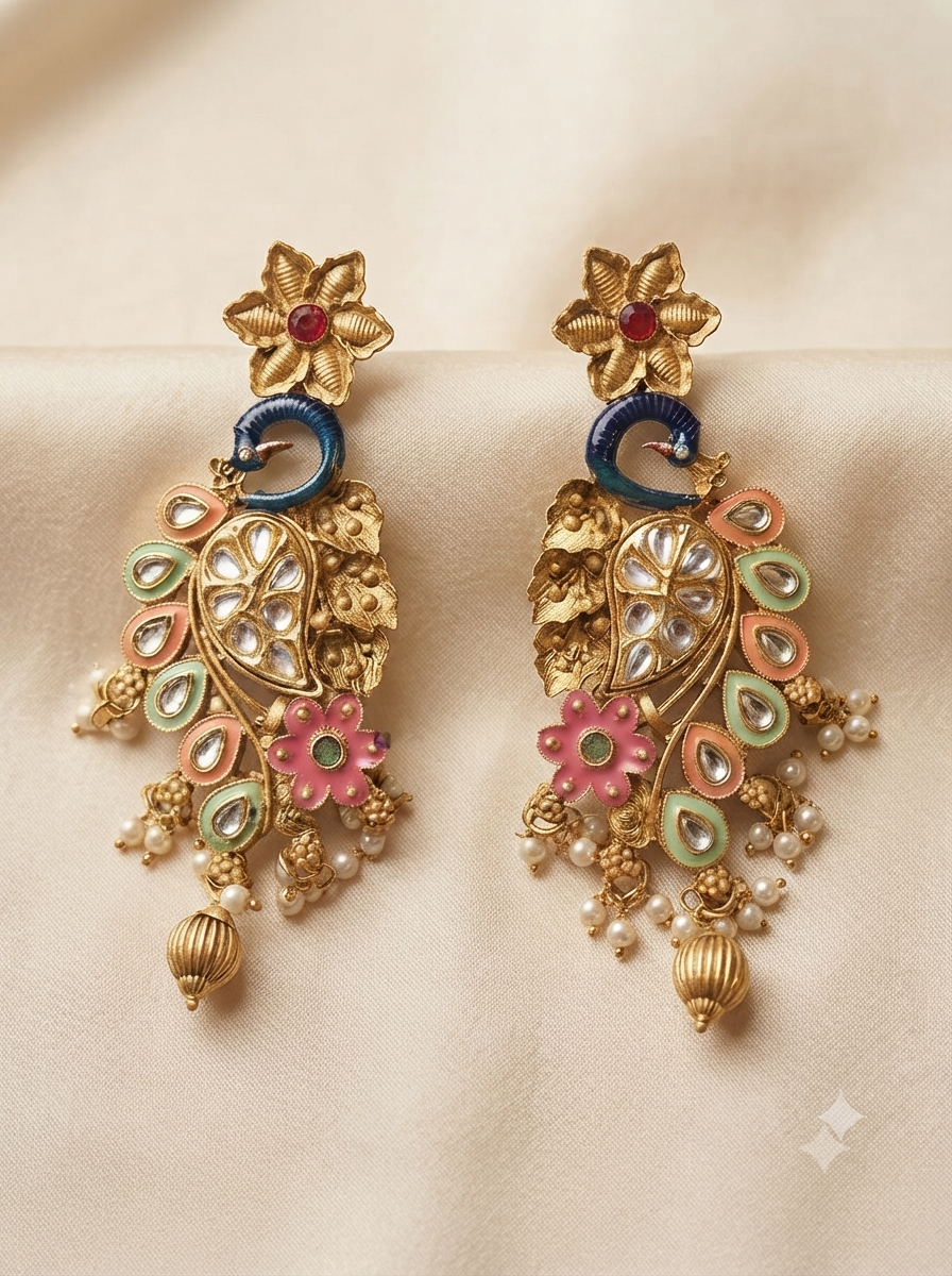 Mayur Meenakari Heritage Earrings