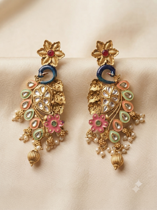 Mayur Meenakari Heritage Earrings