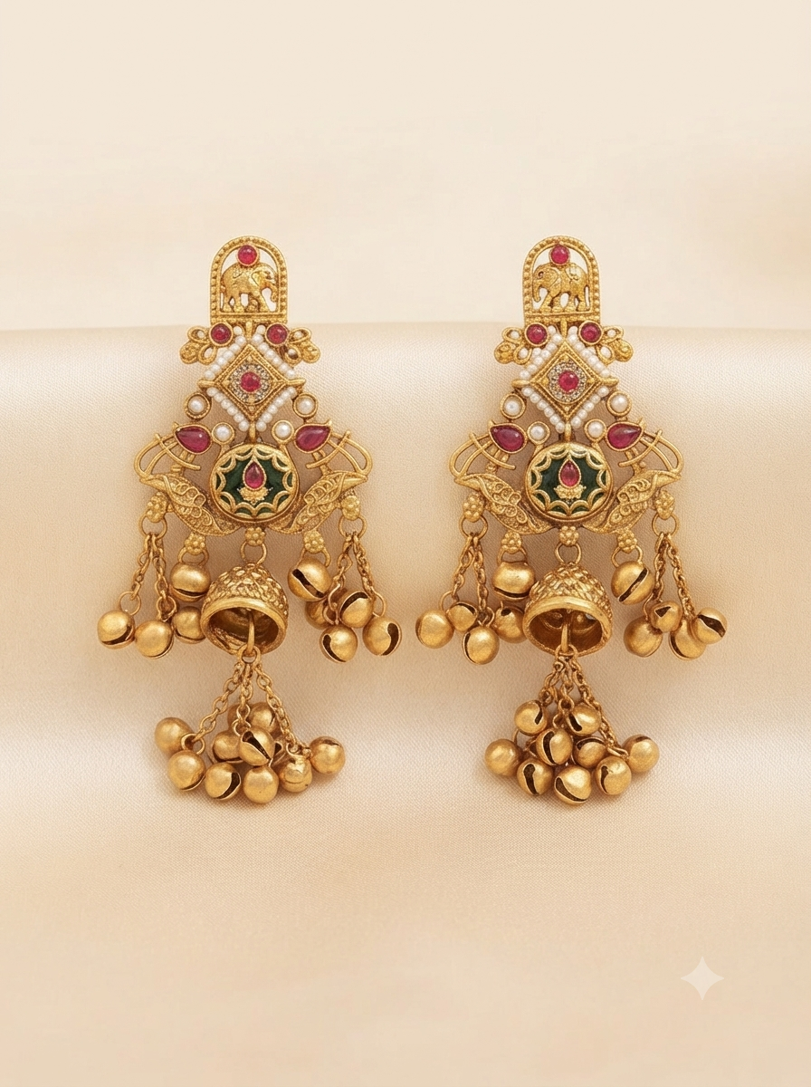 Mayur Meenakari Heritage Earrings 1 (Copy) (Copy)