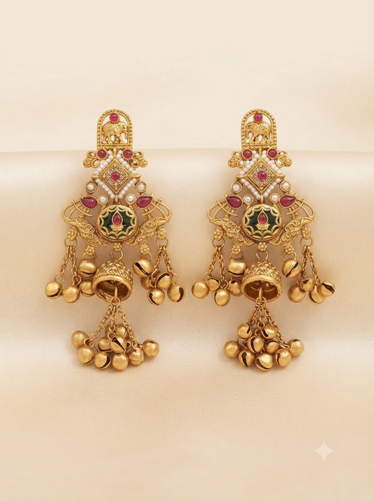 Mayur Meenakari Heritage Earrings 1 (Copy) (Copy)