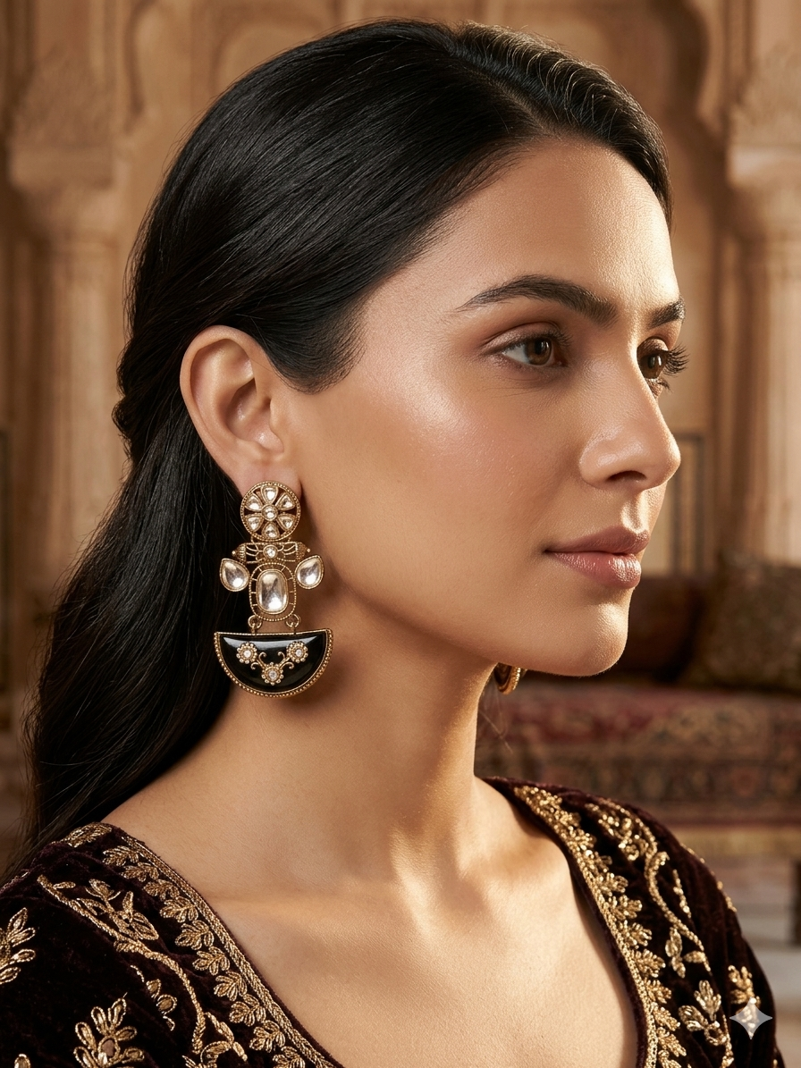 Royal Ruby Crescent Heritage Earrings