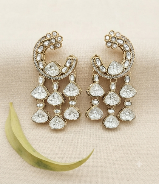 Moonlit Kundan Drops Earrings