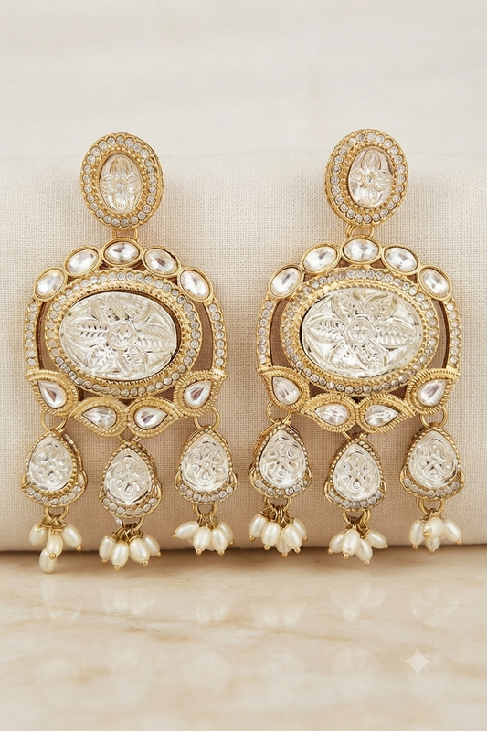 Ivory Aura Chandeliers Earrings