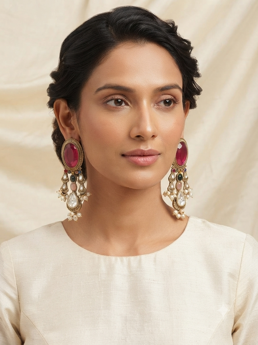 Mayur Meenakari Heritage Earrings 1 (Copy) (Copy)