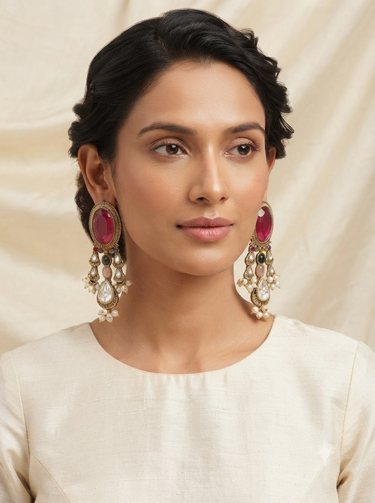 Mayur Meenakari Heritage Earrings 1 (Copy) (Copy)