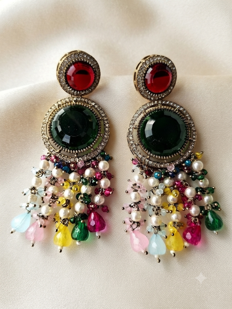 Multi-Toned Pastel Statement Earrings