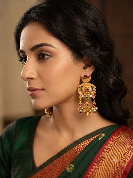 Mayur Meenakari Heritage Earrings 1 (Copy) (Copy) (Copy)