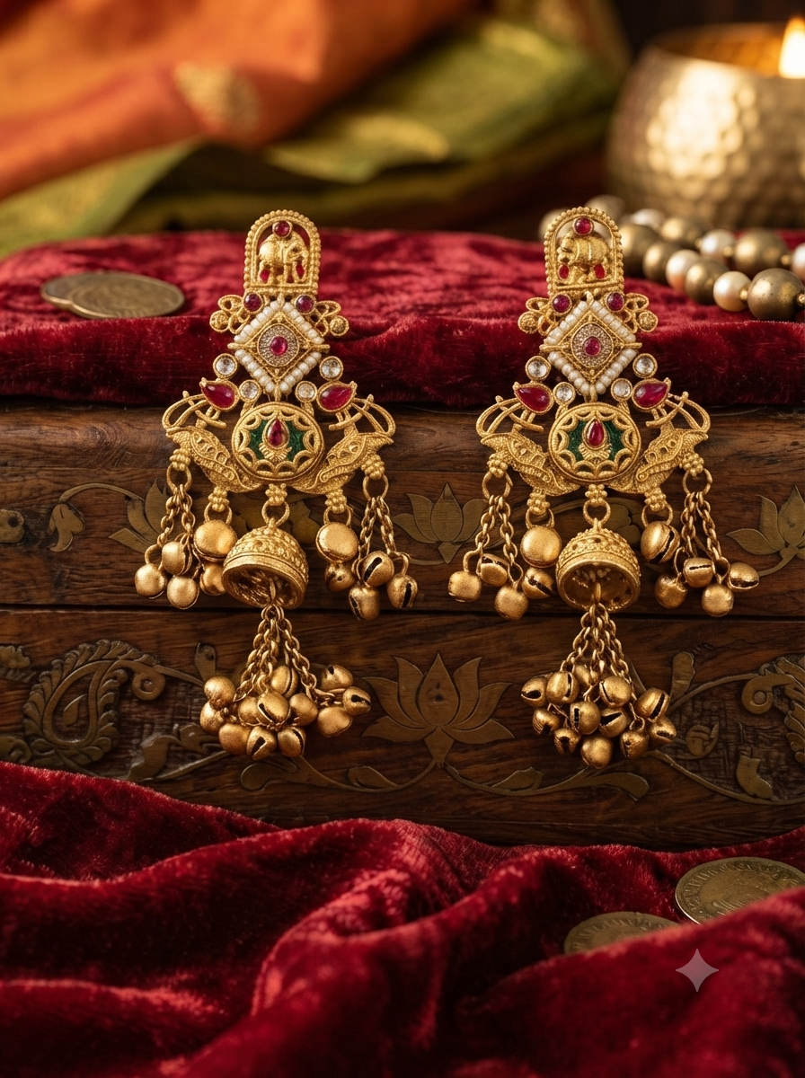 Mayur Meenakari Heritage Earrings 1 (Copy) (Copy)
