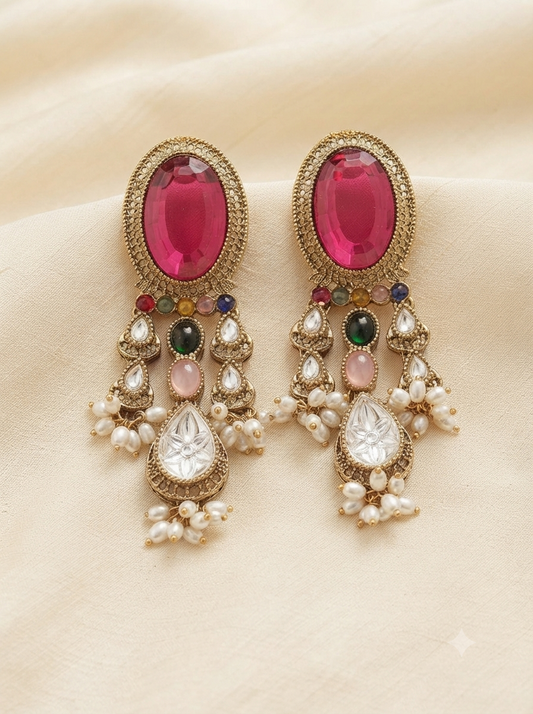 Mayur Meenakari Heritage Earrings 1 (Copy) (Copy)