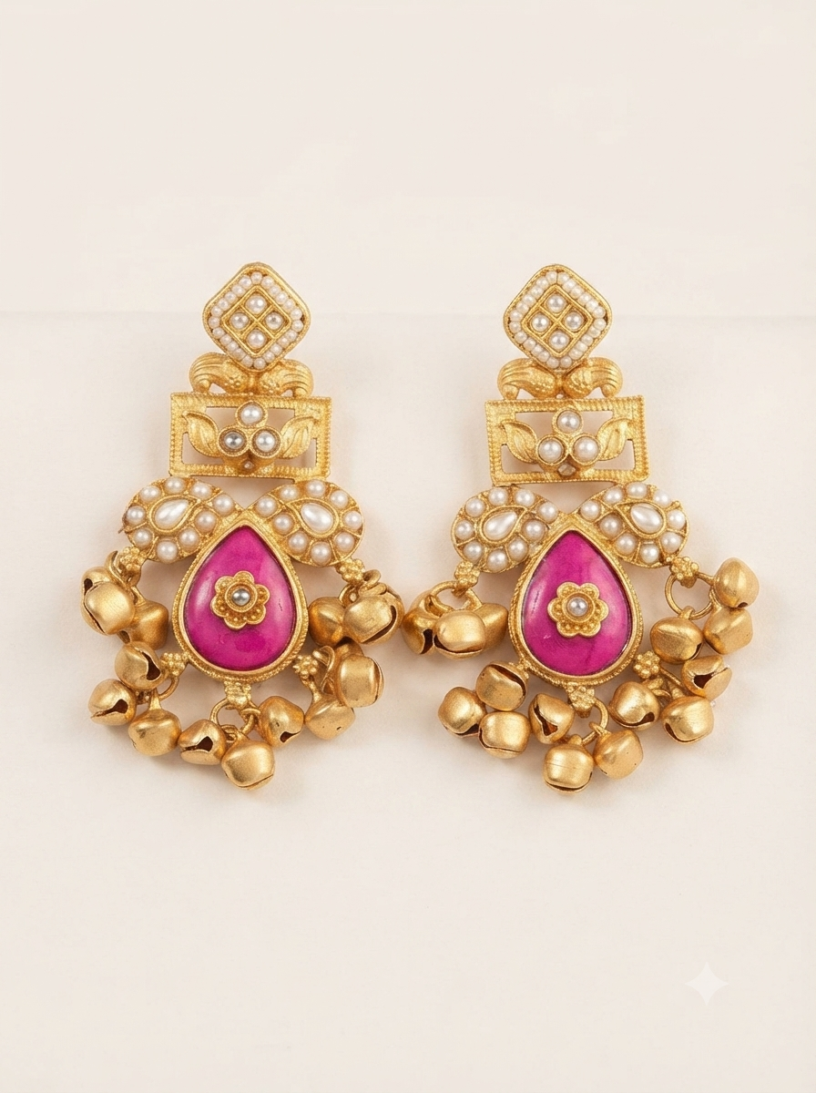 Mayur Meenakari Heritage Earrings 1 (Copy)