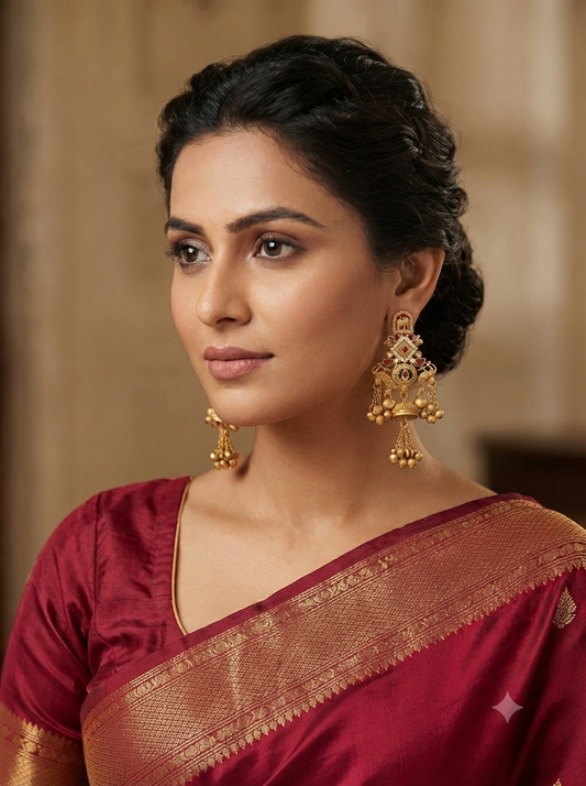 Mayur Meenakari Heritage Earrings 1 (Copy) (Copy)