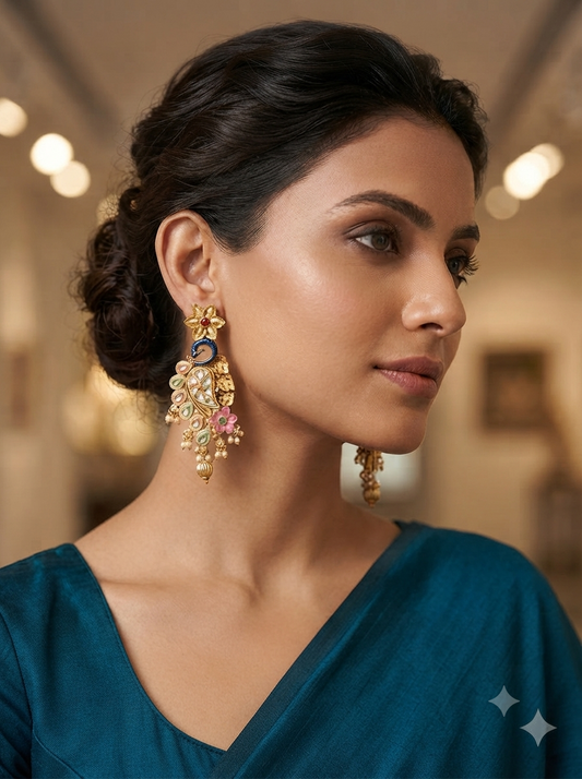 Mayur Meenakari Heritage Earrings