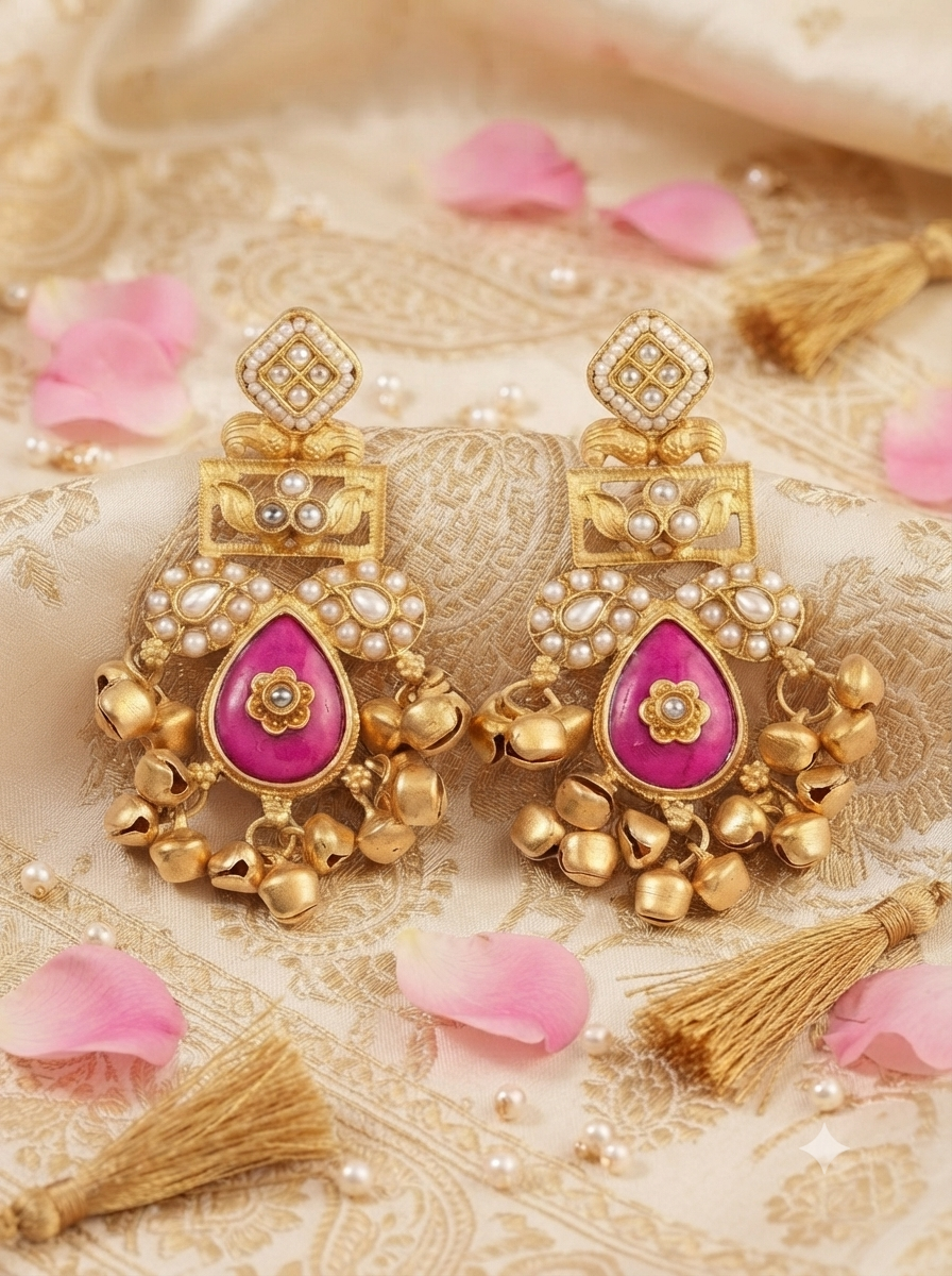 Mayur Meenakari Heritage Earrings 1 (Copy)