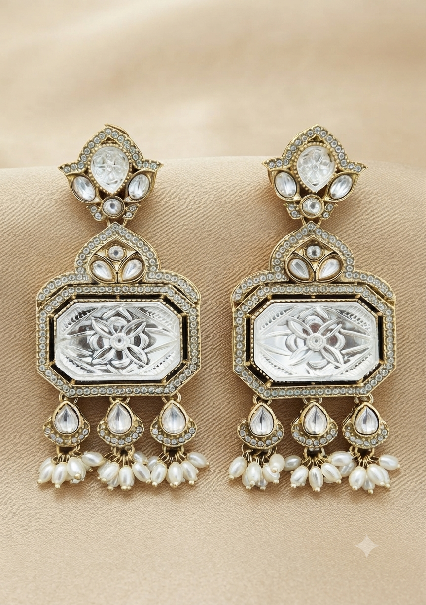 Regal Pearl Drops Earrings