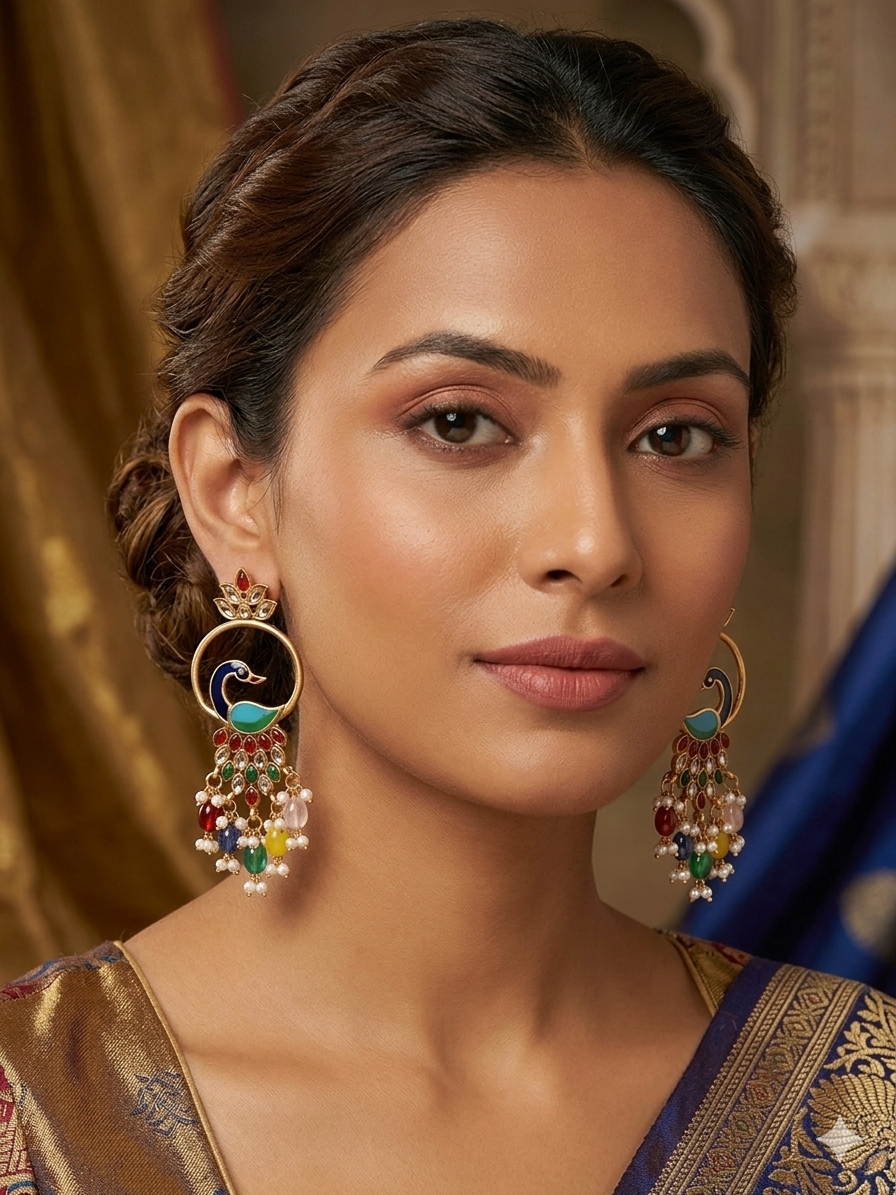 Mint Elegance Geometric Drop Earrings