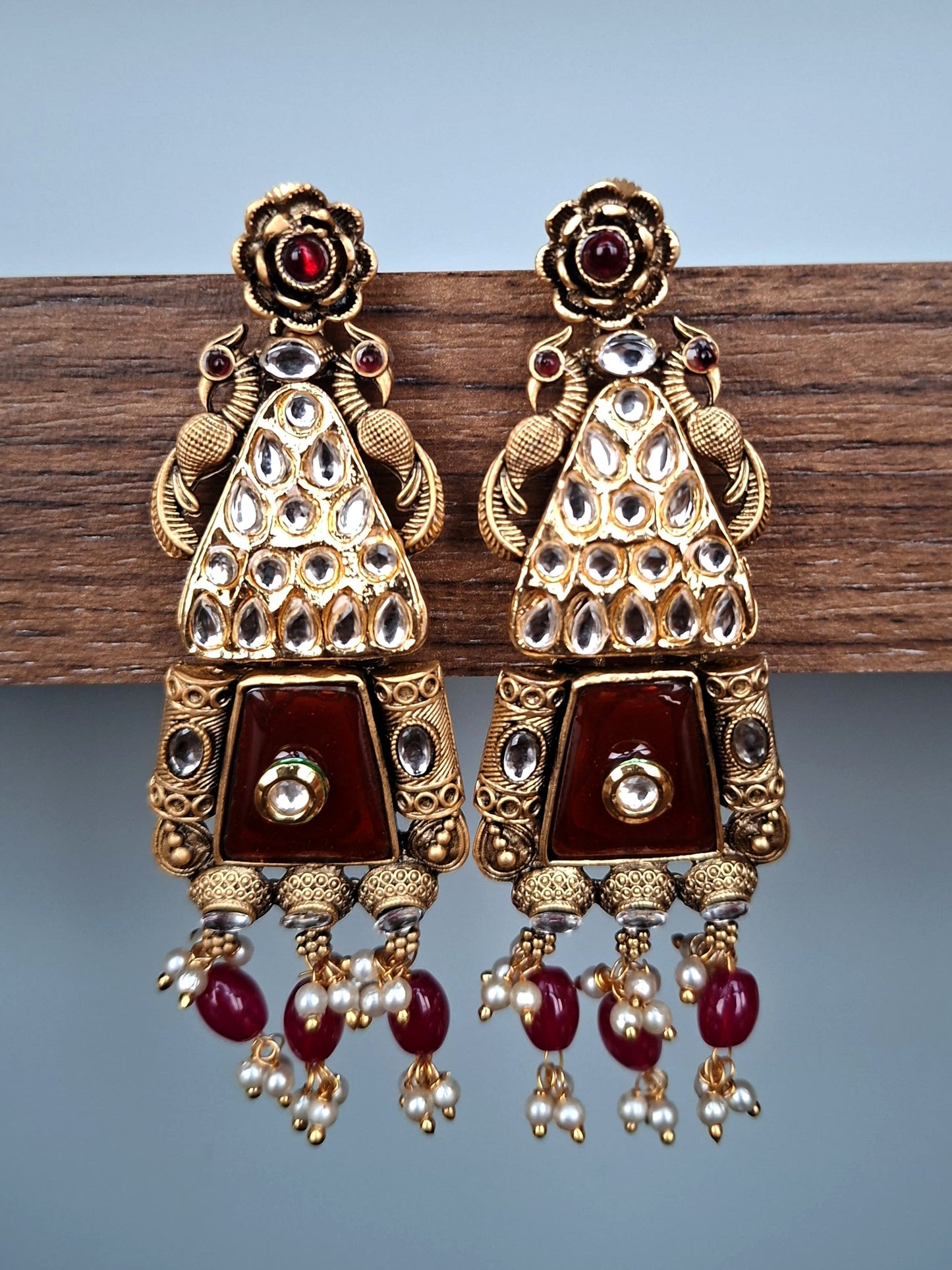 Ruby Rose Heritage Peacock Earrings