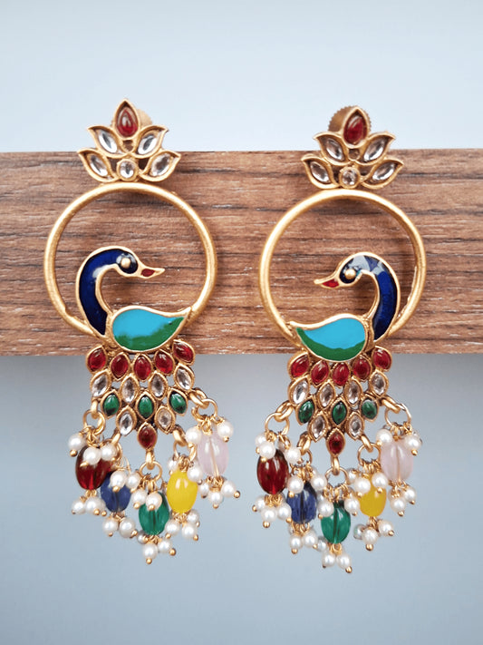 Mint Elegance Geometric Drop Earrings