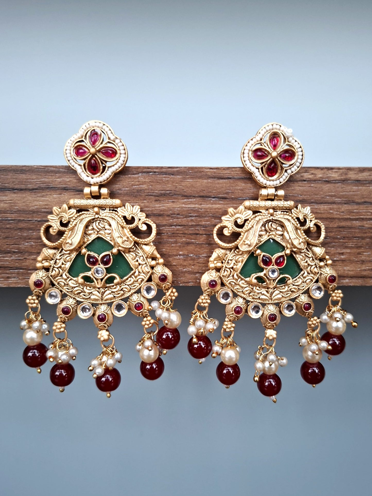Ruby & Emerald Heritage Medallion Earrings