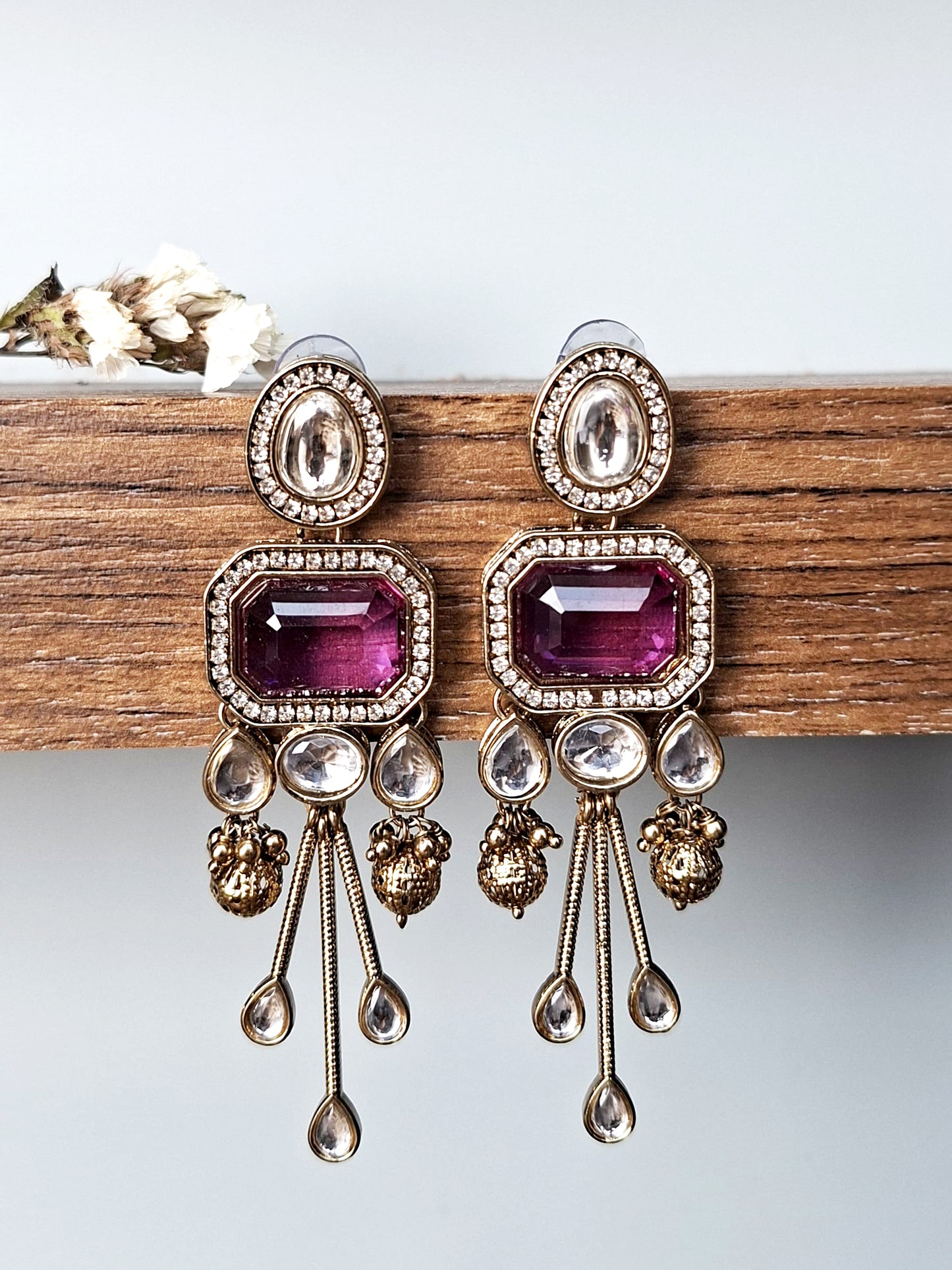 Midnight Sapphire Crystal Tassel Earrings