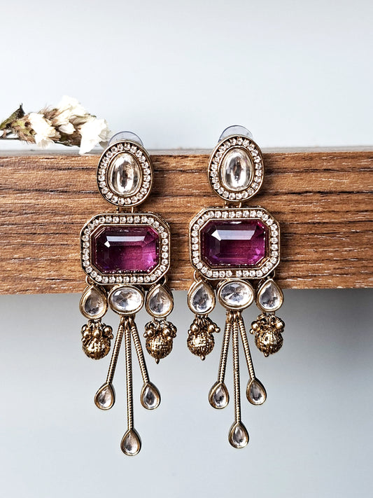 Midnight Sapphire Crystal Tassel Earrings