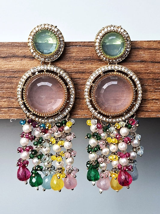 Midnight Sapphire Crystal Droplet Earrings