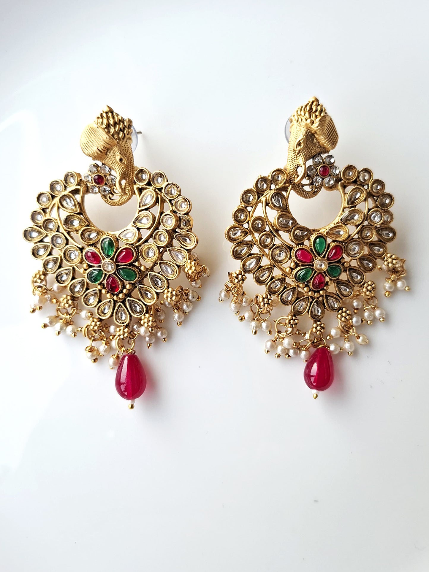 Gajraj Heritage Floral Chandbali Earrings