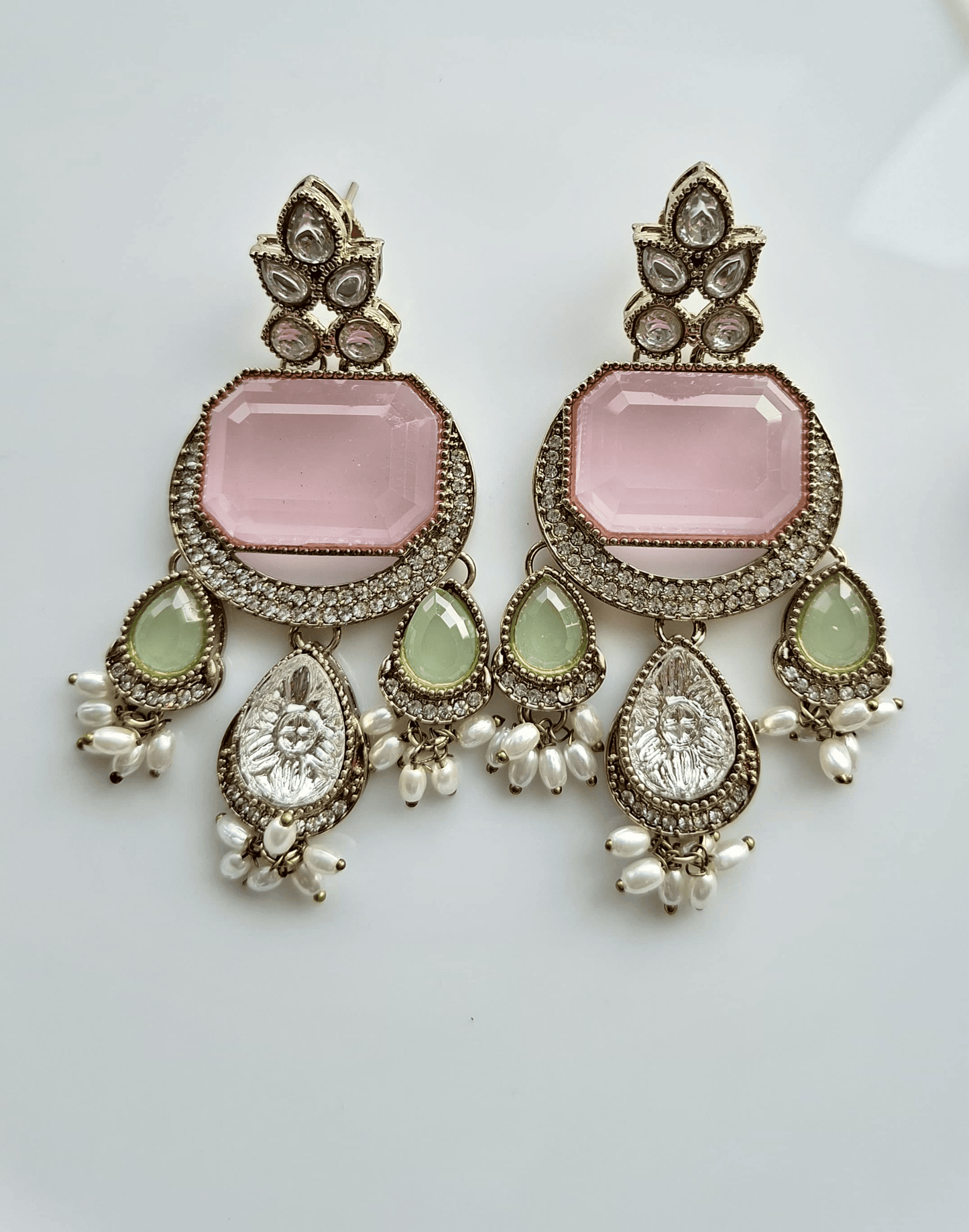 Enchanted Garden Earrings (Pink/Mint)