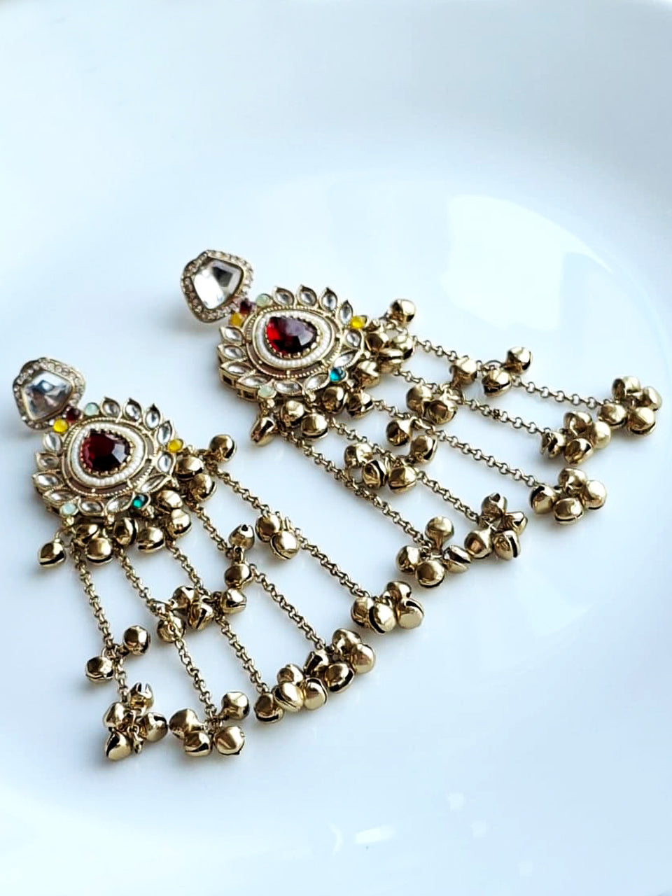 Emerald Medallion Heritage Drop Earrings