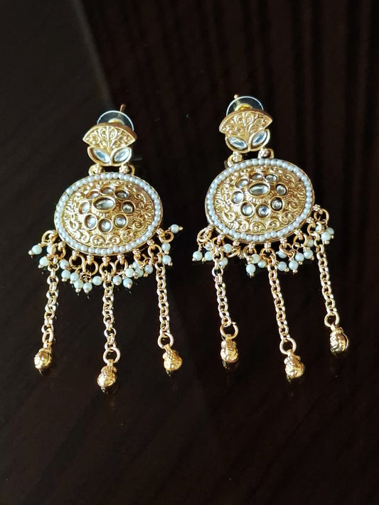 Golden Filigree Heritage Medallion Earrings