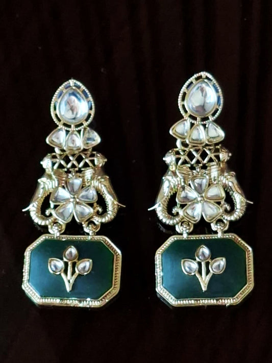 Blush Quartz Elephant Heritage Drop Earrings