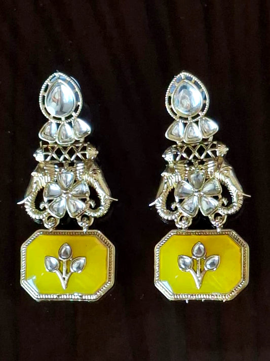 Blush Quartz Elephant Heritage Drop Earrings