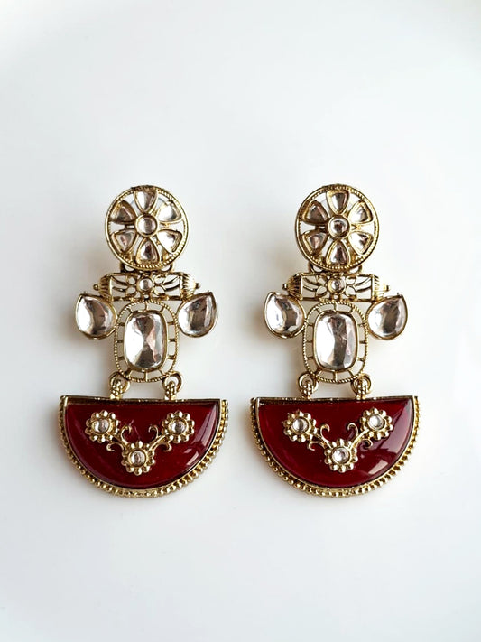 Royal Ruby Crescent Heritage Earrings
