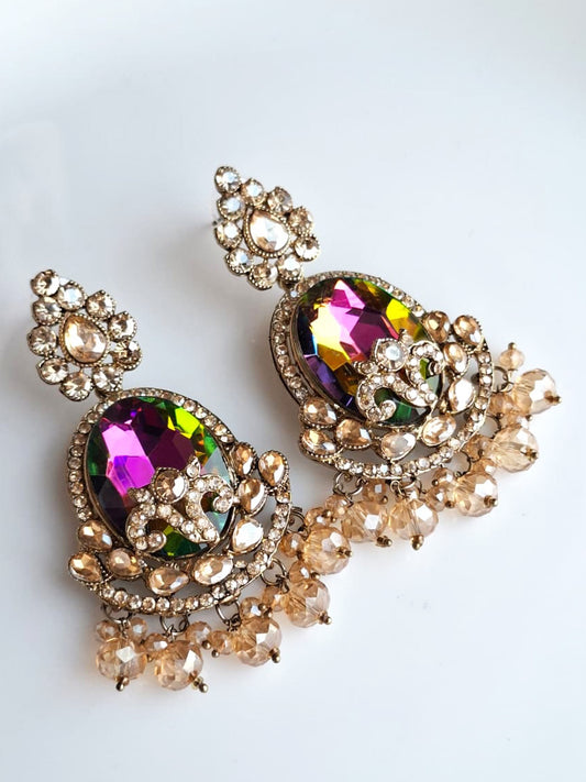 Iridescent Prism Crystal Gala Earrings