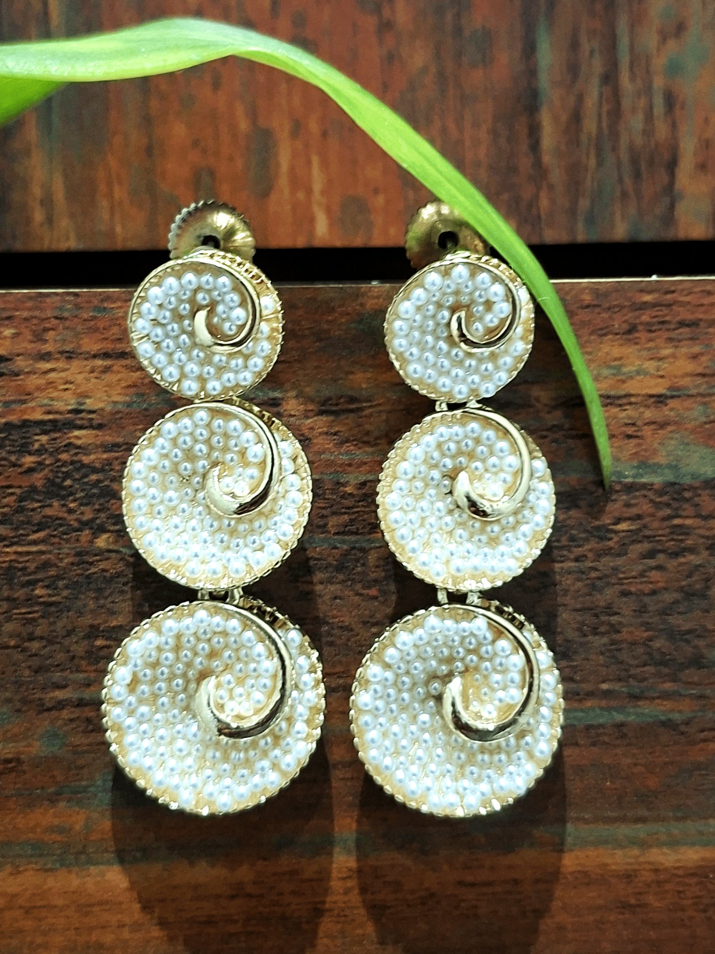 Ivory Pearl Swirl Cascade Earrings