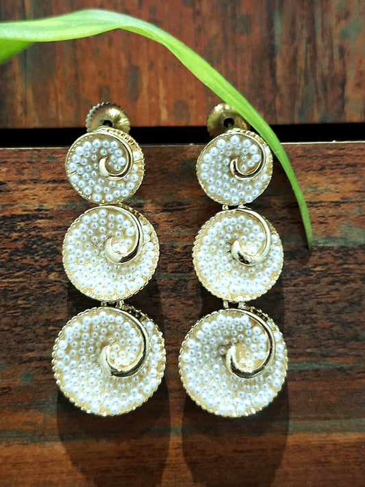 Ivory Pearl Swirl Cascade Earrings