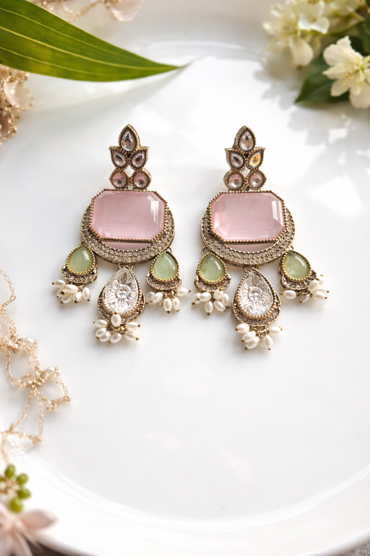 Enchanted Garden Earrings (Pink/Mint)