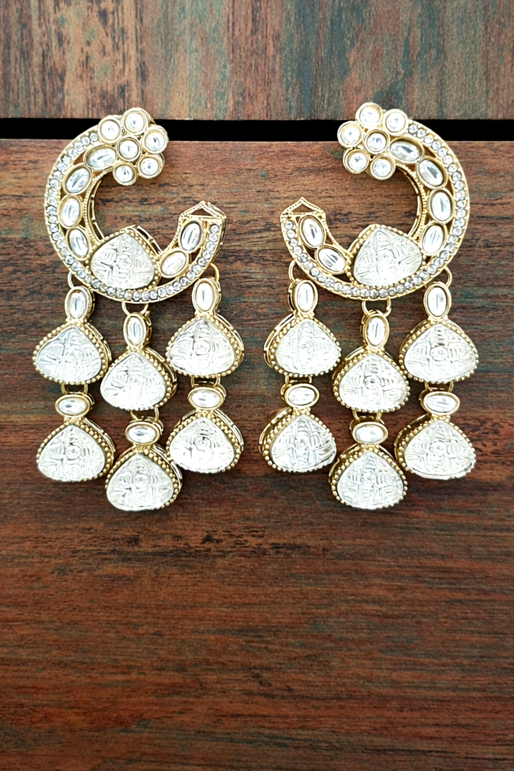 Moonlit Kundan Drops Earrings